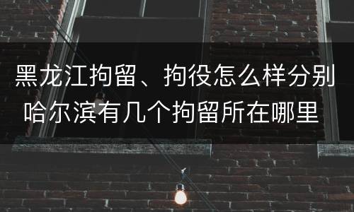 黑龙江拘留、拘役怎么样分别 哈尔滨有几个拘留所在哪里