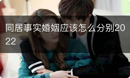 同居事实婚姻应该怎么分别2022