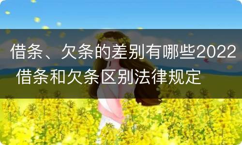 借条、欠条的差别有哪些2022 借条和欠条区别法律规定