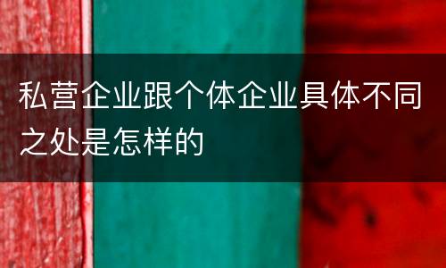 私营企业跟个体企业具体不同之处是怎样的