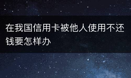 在我国信用卡被他人使用不还钱要怎样办