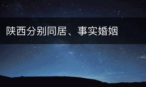 陕西分别同居、事实婚姻
