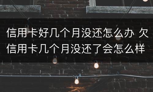 信用卡好几个月没还怎么办 欠信用卡几个月没还了会怎么样