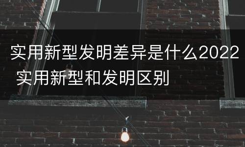 实用新型发明差异是什么2022 实用新型和发明区别