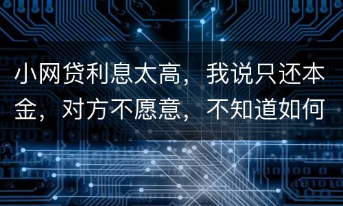 小网贷利息太高，我说只还本金，对方不愿意，不知道如何是好