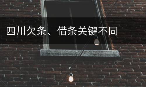 四川欠条、借条关键不同