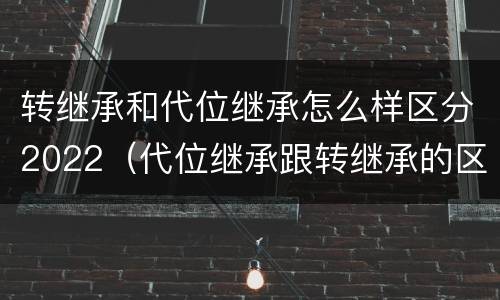 转继承和代位继承怎么样区分2022（代位继承跟转继承的区别）