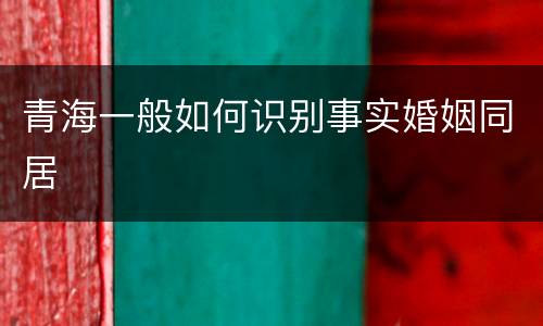 青海一般如何识别事实婚姻同居