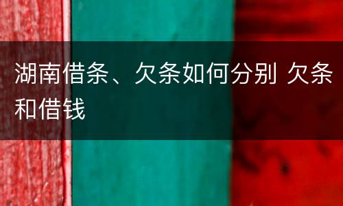 湖南借条、欠条如何分别 欠条和借钱