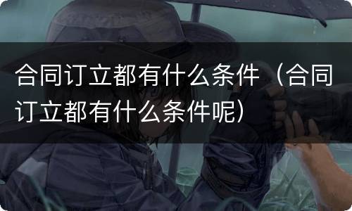 合同订立都有什么条件（合同订立都有什么条件呢）