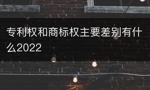 专利权和商标权主要差别有什么2022