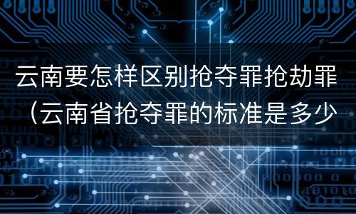 云南要怎样区别抢夺罪抢劫罪（云南省抢夺罪的标准是多少?）