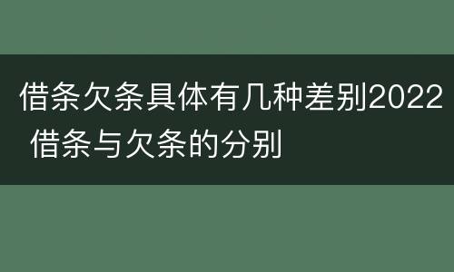 借条欠条具体有几种差别2022 借条与欠条的分别