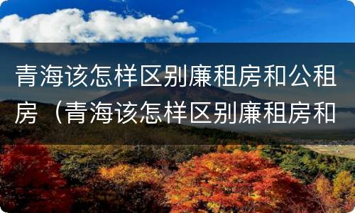 青海该怎样区别廉租房和公租房（青海该怎样区别廉租房和公租房呢）