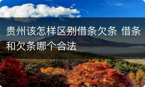 贵州该怎样区别借条欠条 借条和欠条哪个合法