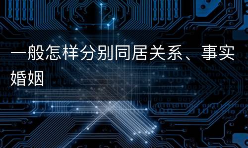 一般怎样分别同居关系、事实婚姻