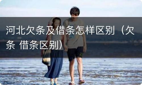 河北欠条及借条怎样区别（欠条 借条区别）