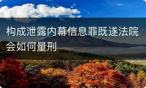 构成泄露内幕信息罪既遂法院会如何量刑