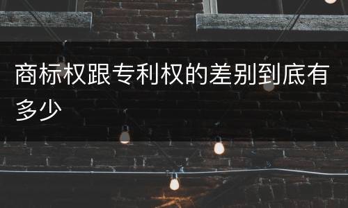 商标权跟专利权的差别到底有多少