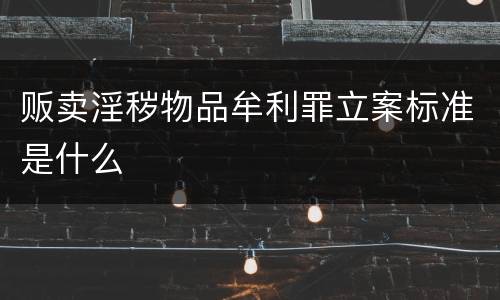 贩卖淫秽物品牟利罪立案标准是什么