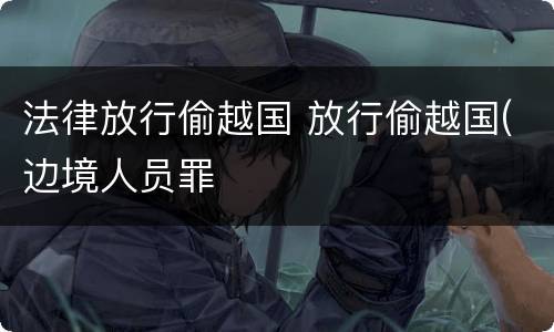 法律放行偷越国 放行偷越国(边境人员罪