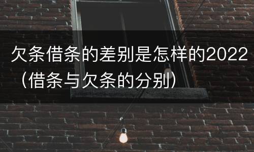 欠条借条的差别是怎样的2022（借条与欠条的分别）
