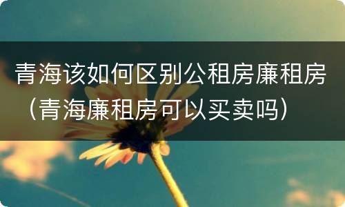 青海该如何区别公租房廉租房（青海廉租房可以买卖吗）