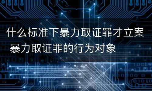 什么标准下暴力取证罪才立案 暴力取证罪的行为对象