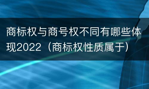 商标权与商号权不同有哪些体现2022（商标权性质属于）