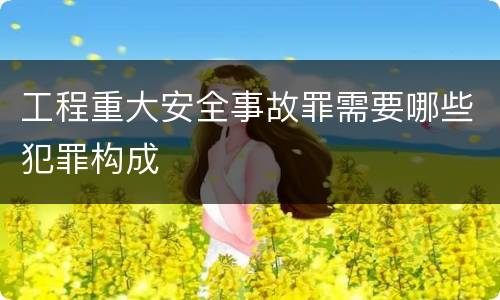 工程重大安全事故罪需要哪些犯罪构成