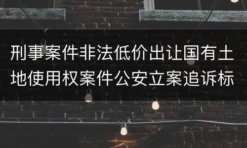 刑事案件非法低价出让国有土地使用权案件公安立案追诉标准有怎样的规定