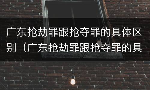 广东抢劫罪跟抢夺罪的具体区别（广东抢劫罪跟抢夺罪的具体区别是）