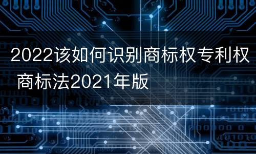 2022该如何识别商标权专利权 商标法2021年版