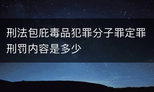 刑法包庇毒品犯罪分子罪定罪刑罚内容是多少