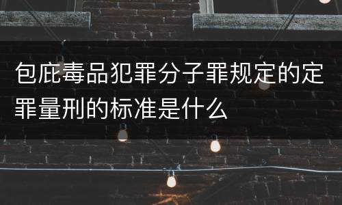 包庇毒品犯罪分子罪规定的定罪量刑的标准是什么