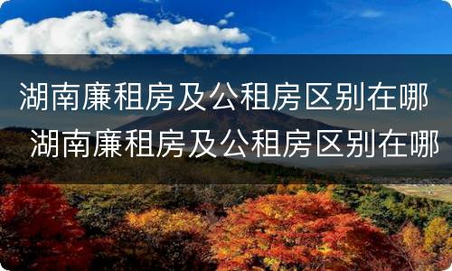 湖南廉租房及公租房区别在哪 湖南廉租房及公租房区别在哪查