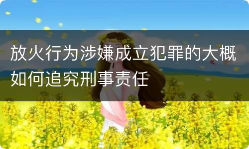放火行为涉嫌成立犯罪的大概如何追究刑事责任