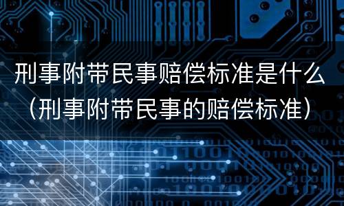 刑事附带民事赔偿标准是什么（刑事附带民事的赔偿标准）
