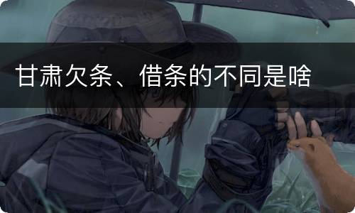 甘肃欠条、借条的不同是啥