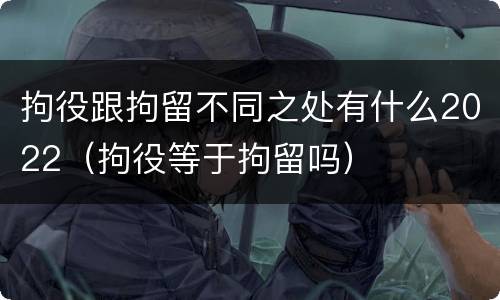 拘役跟拘留不同之处有什么2022（拘役等于拘留吗）