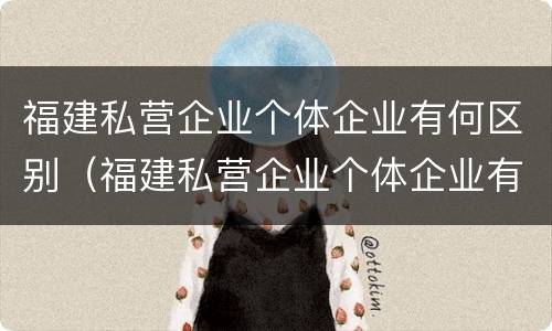 福建私营企业个体企业有何区别（福建私营企业个体企业有何区别呢）