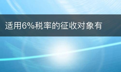 适用6%税率的征收对象有