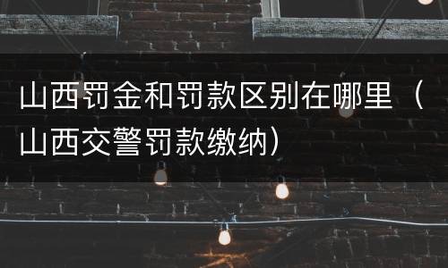 山西罚金和罚款区别在哪里（山西交警罚款缴纳）