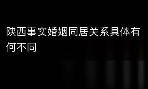 陕西事实婚姻同居关系具体有何不同
