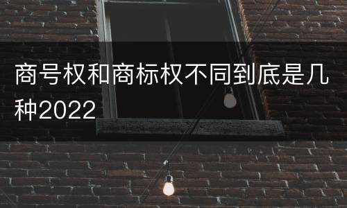商号权和商标权不同到底是几种2022