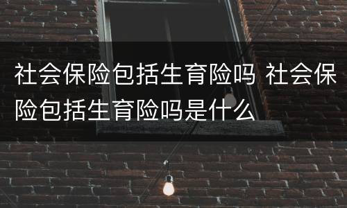 社会保险包括生育险吗 社会保险包括生育险吗是什么