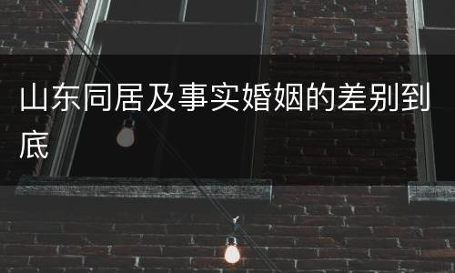山东同居及事实婚姻的差别到底