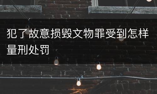 犯了故意损毁文物罪受到怎样量刑处罚