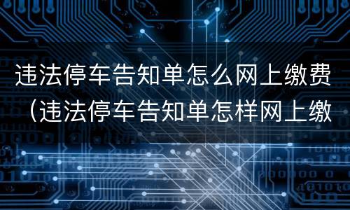 违法停车告知单怎么网上缴费（违法停车告知单怎样网上缴费）