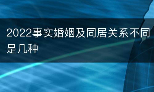 2022事实婚姻及同居关系不同是几种